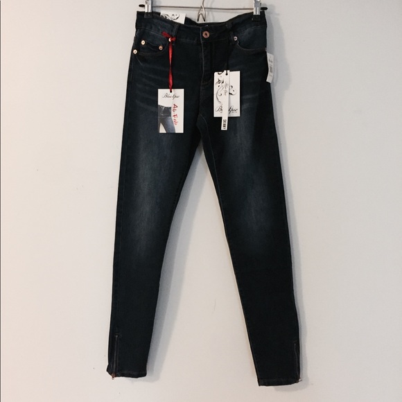 Blue Epic Denim Crop Ankle Zipper Skinny - Picture 3 of 9